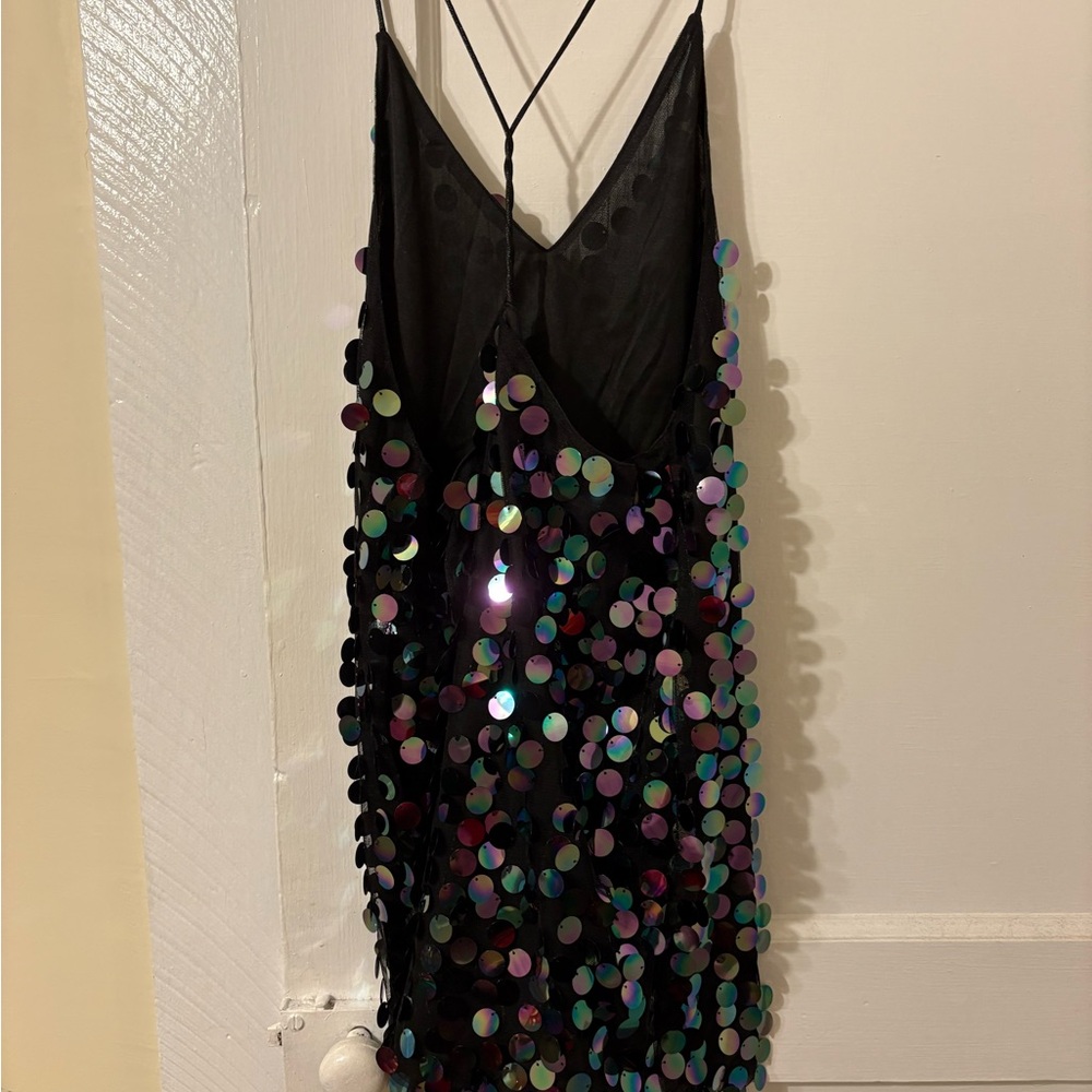BelleBarnett Sequin Black and Purple Iridescent NYE Dress - Picture 5 of 5